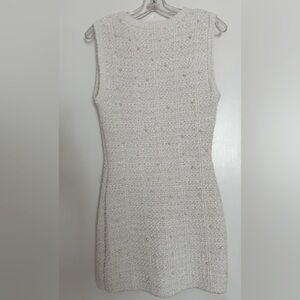 Pearl knit trim mini dress